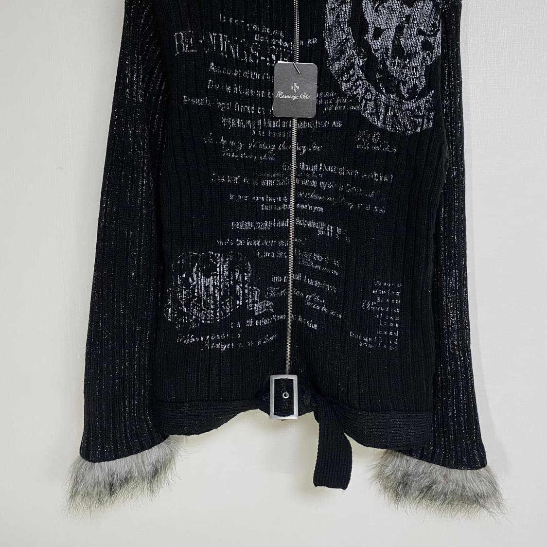 [택O 새상품] 버닝 쇼 아카이브 모드 고딕 후드 집업 상품이미지5