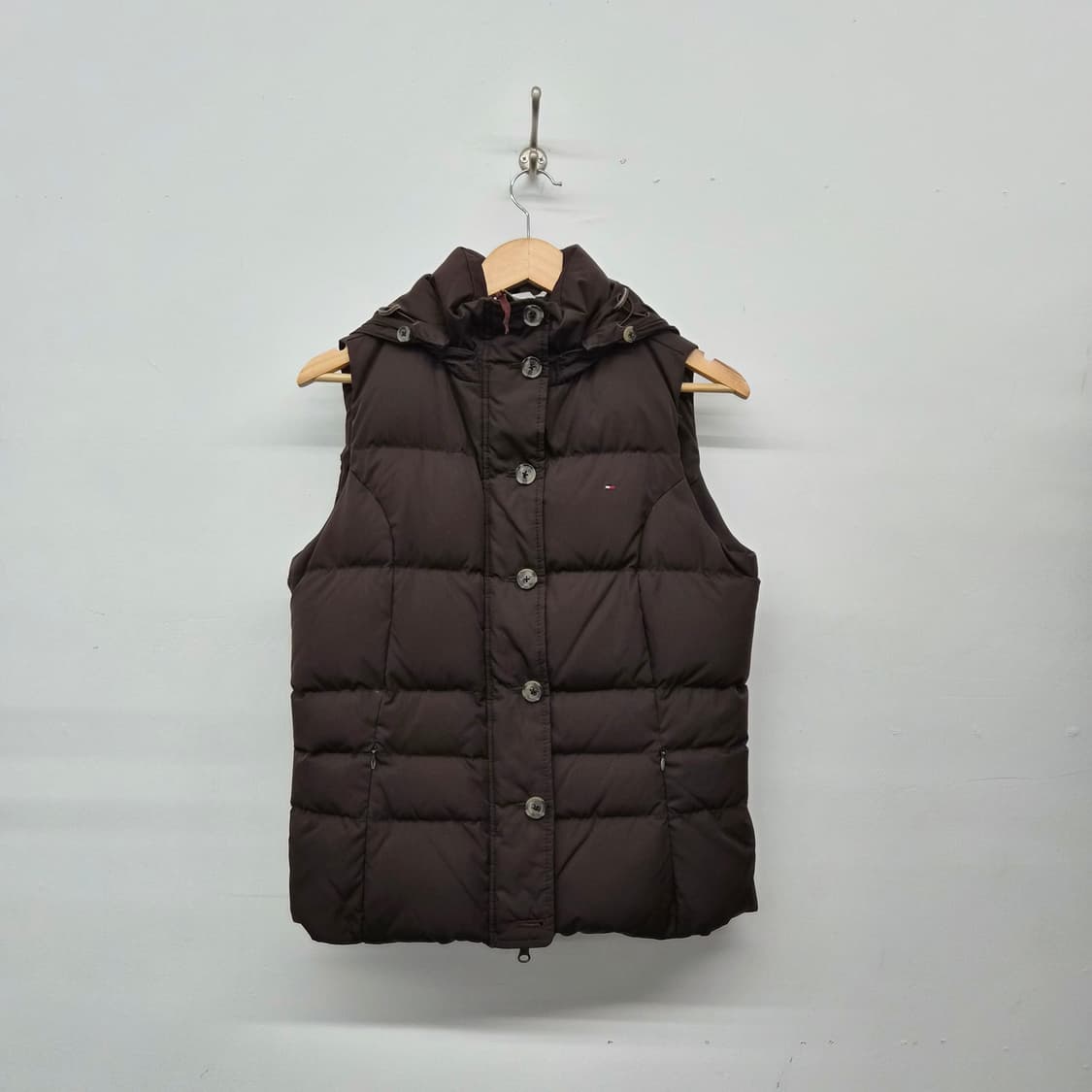 타미힐피거 브라운 후드 패딩 조끼 여성 M 상품이미지1