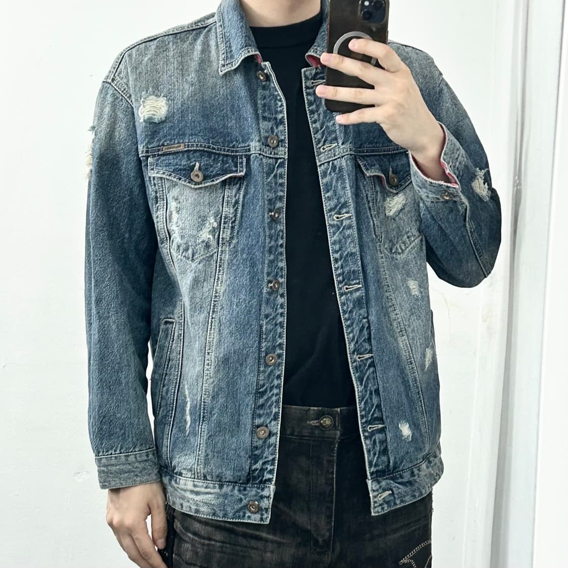 Guess 00s 데미지 데님 자켓 상품이미지4