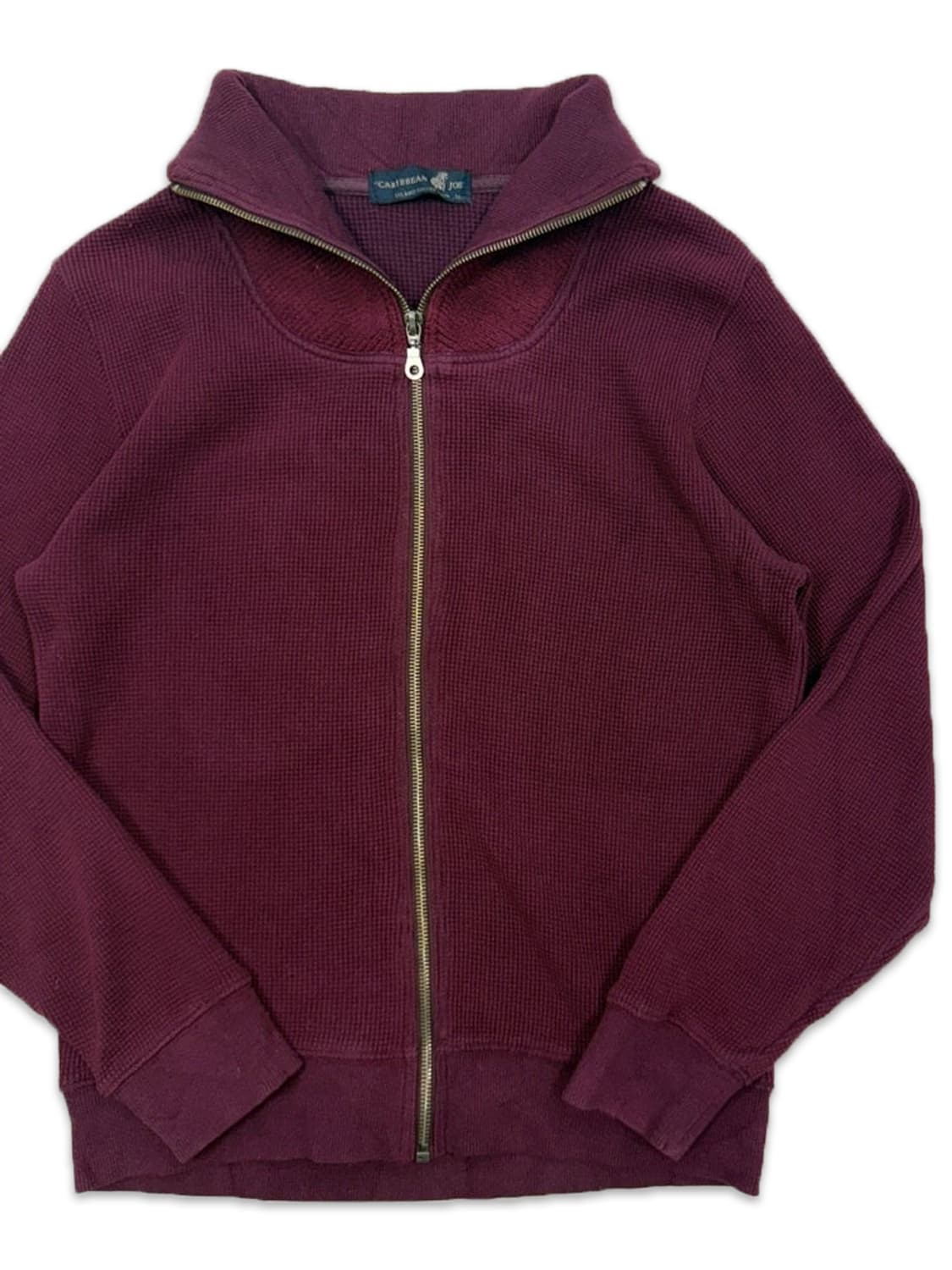 빈티지 CARIBBEAN JOE 버건디 니트 집업 상품이미지2