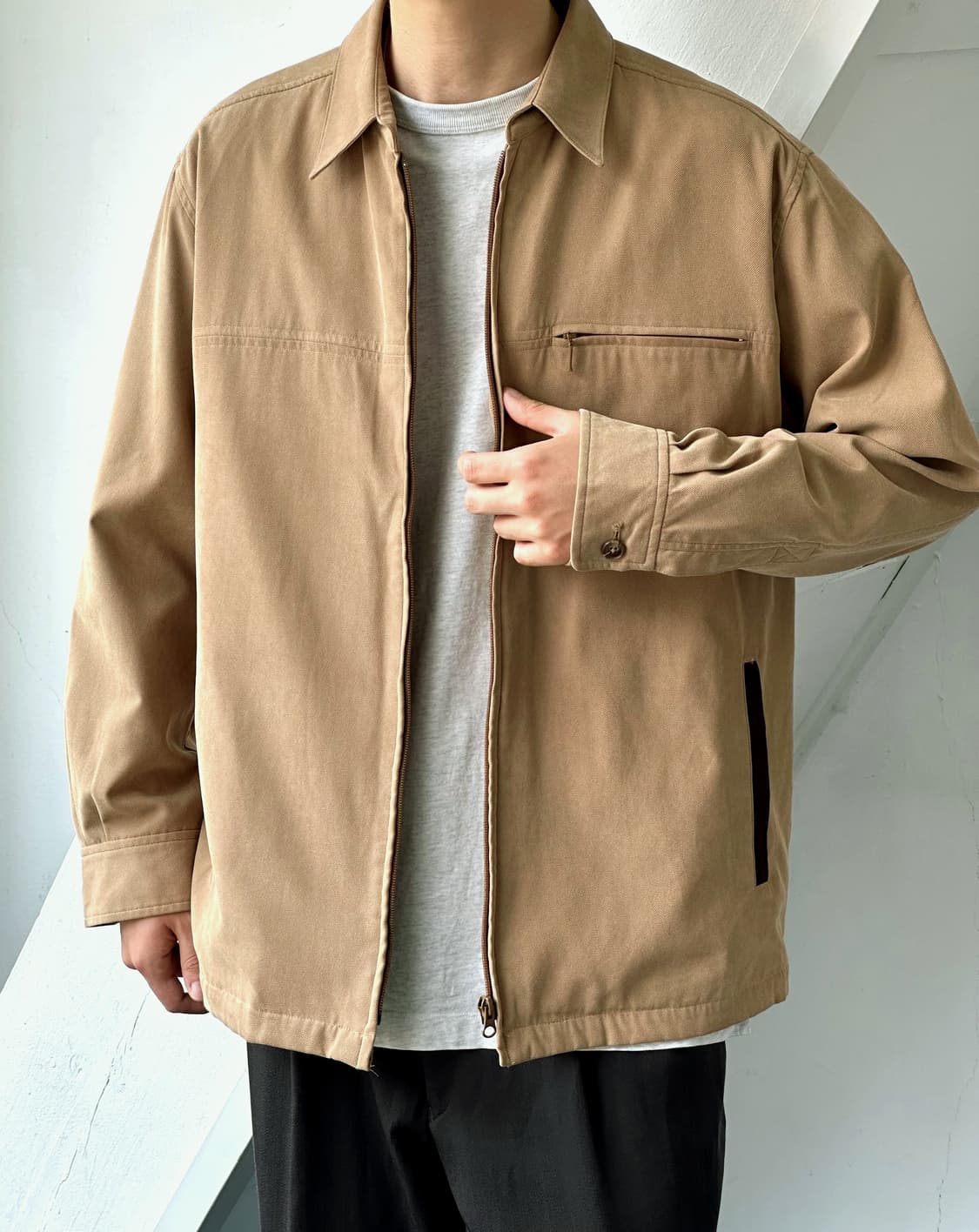 Design zip collar blouson 상품이미지8