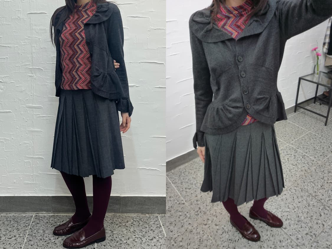 ruffle charcoal cardigan 상품이미지3