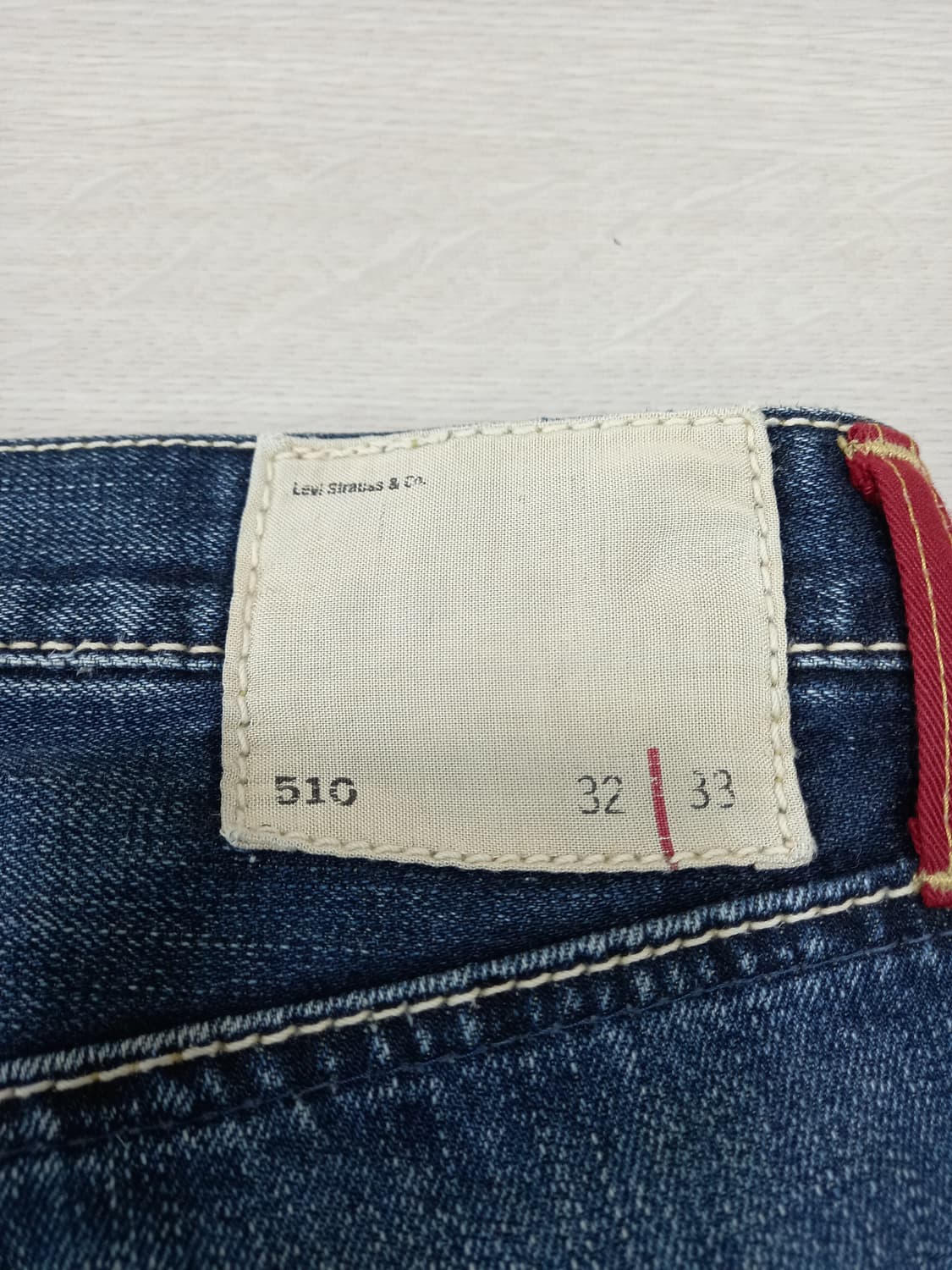 31 04's 리바이스510 Red 워싱 세미와이드진 31-482 상품이미지5