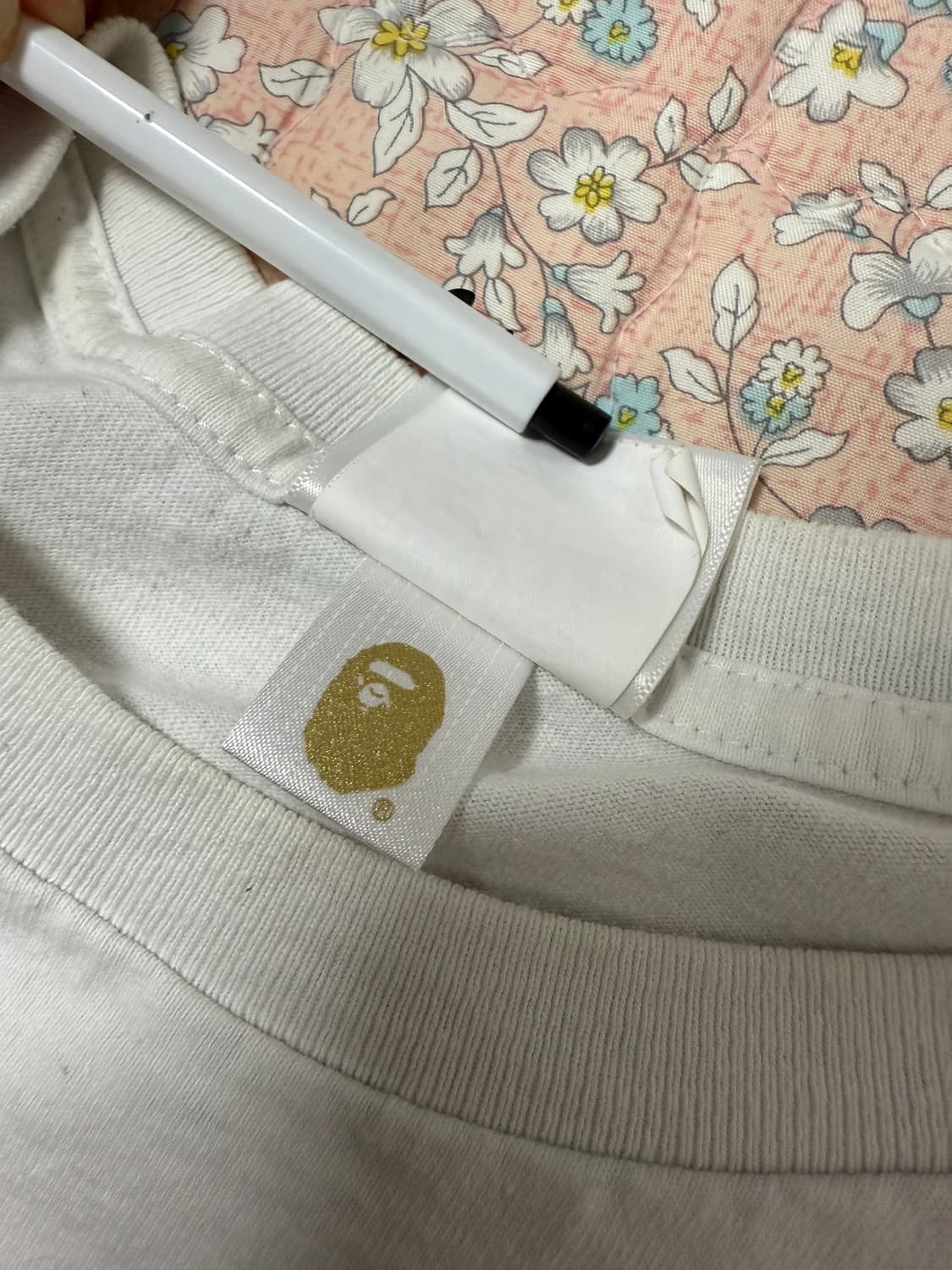 베이프 컬리지 티셔츠 화이트 XL 상품이미지8