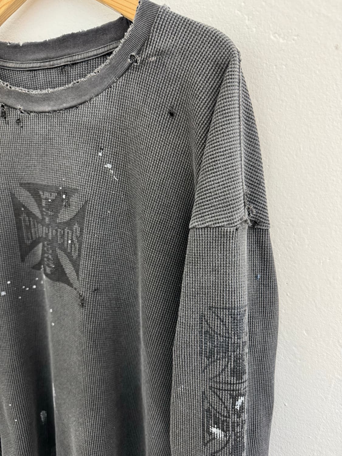 빈티지 커스텀 웨스트 와플긴팔 상품이미지3