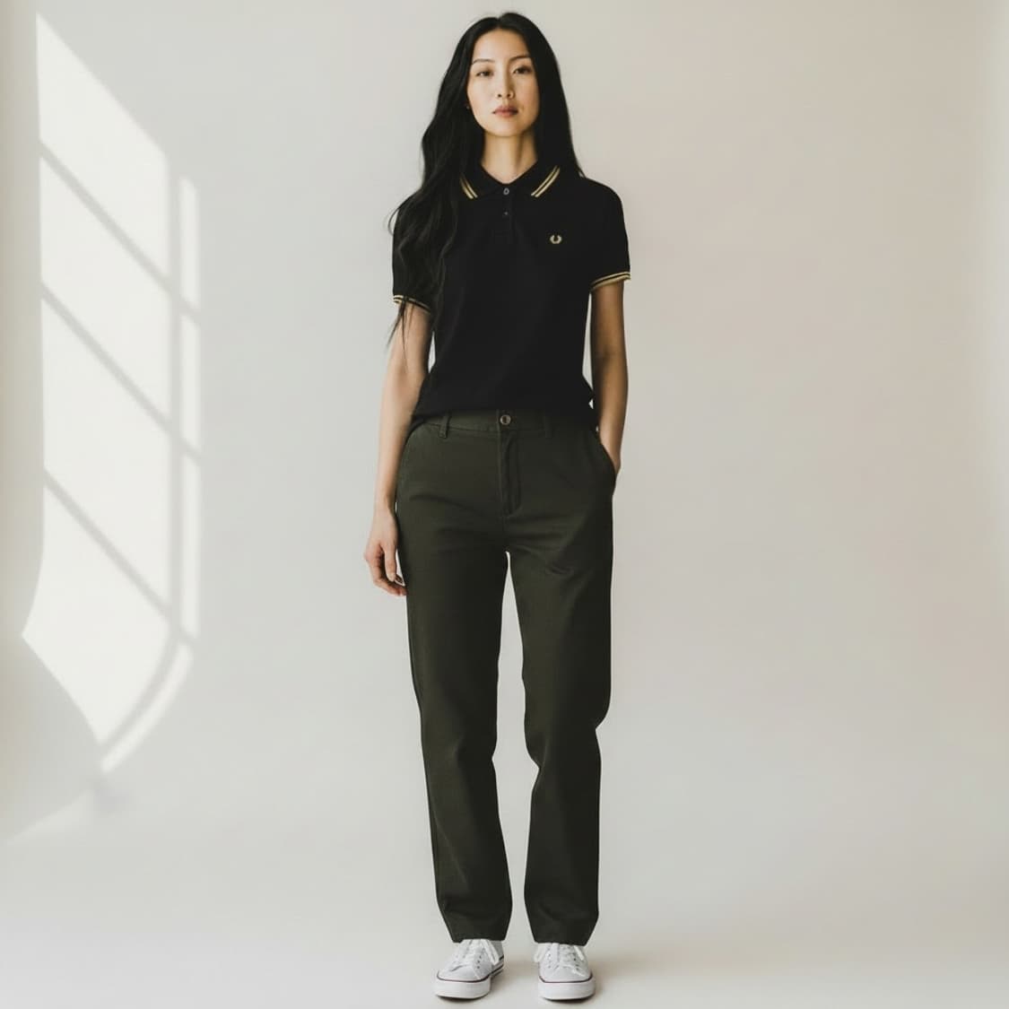 [S] Fred Perry 프레드페리 우먼즈 트윈 팁 반팔 카라티 상품이미지8