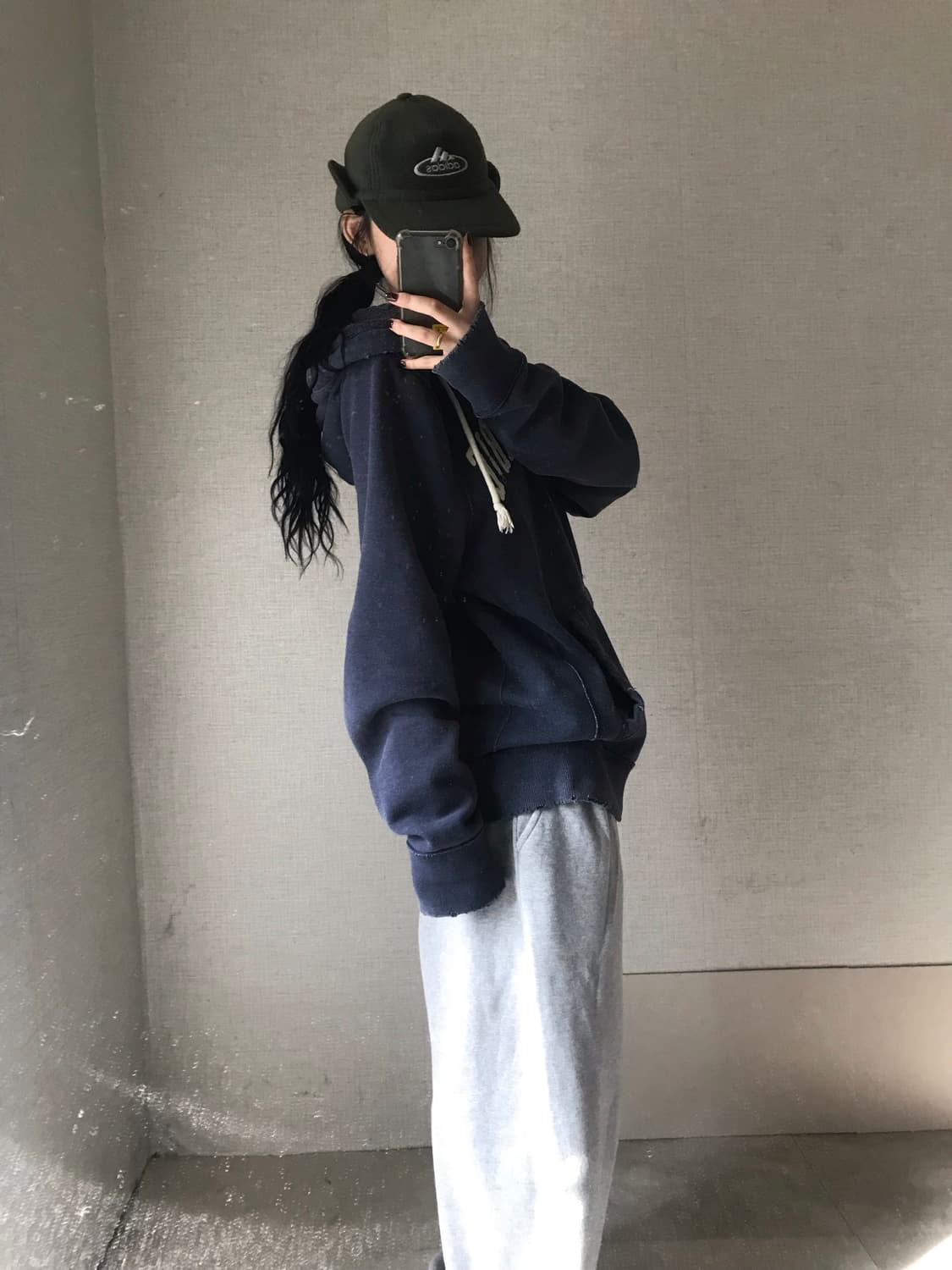 아베크롬비 네이비 오버핏 후드집업 상품이미지3