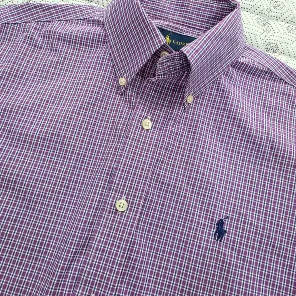 폴로 랄프로렌 퍼플 체크 셔츠 남성 95~100 상품이미지1