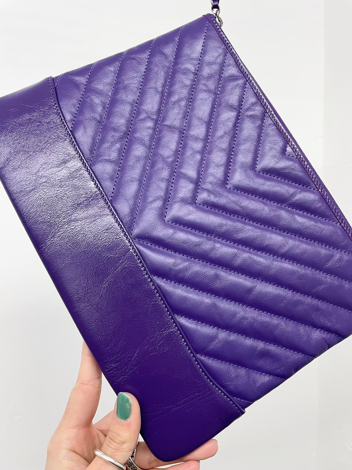 샤넬 CC 가브리엘 클러치 쉐브론 램스킨 상품이미지5