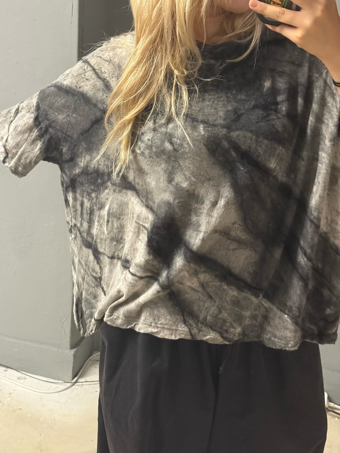 grunge tie-dye printing detail top 상품이미지4