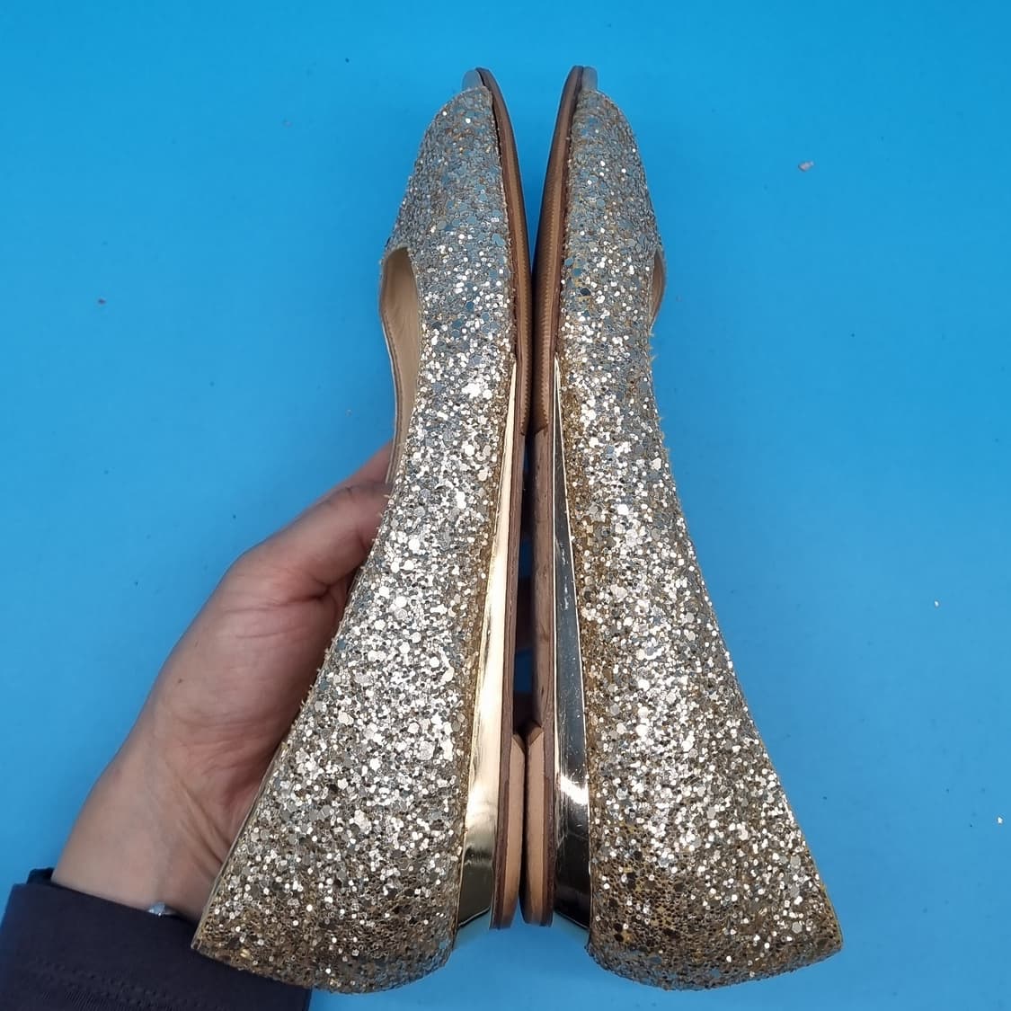 H 지미추 골드 토오픈 플랫슈즈 38 240 상품이미지5