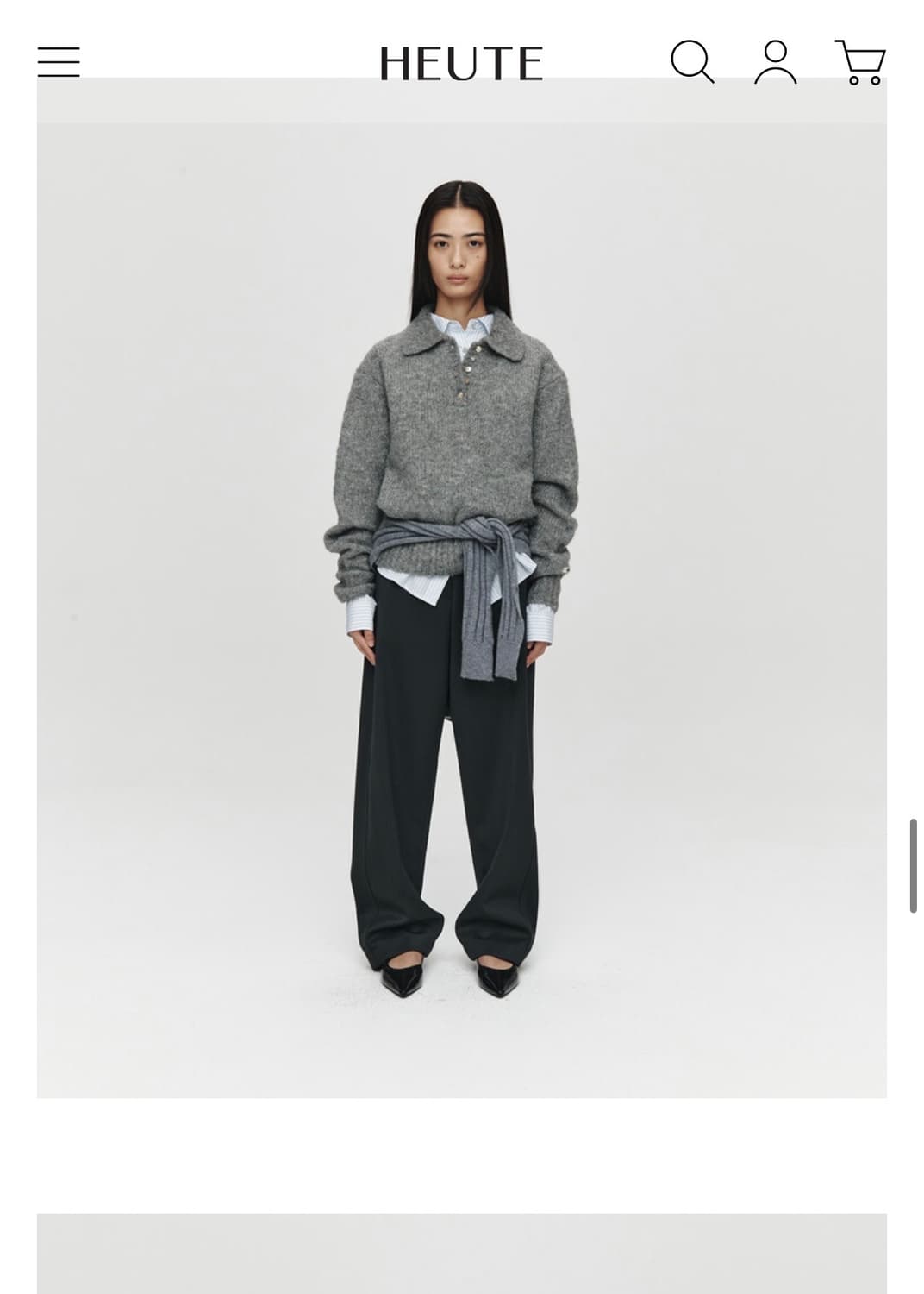 호이테 모헤어 폴로 니트 (CHARCOAL)  WM 상품이미지2