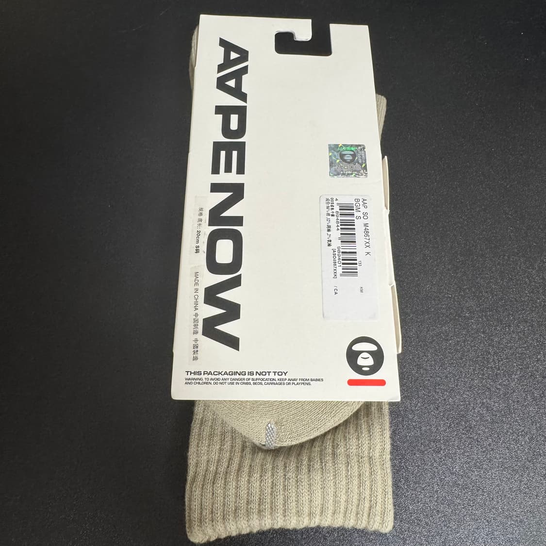 AAPE NOW 문페이스 로고 양말 정품 스몰 22-24cm 상품이미지2