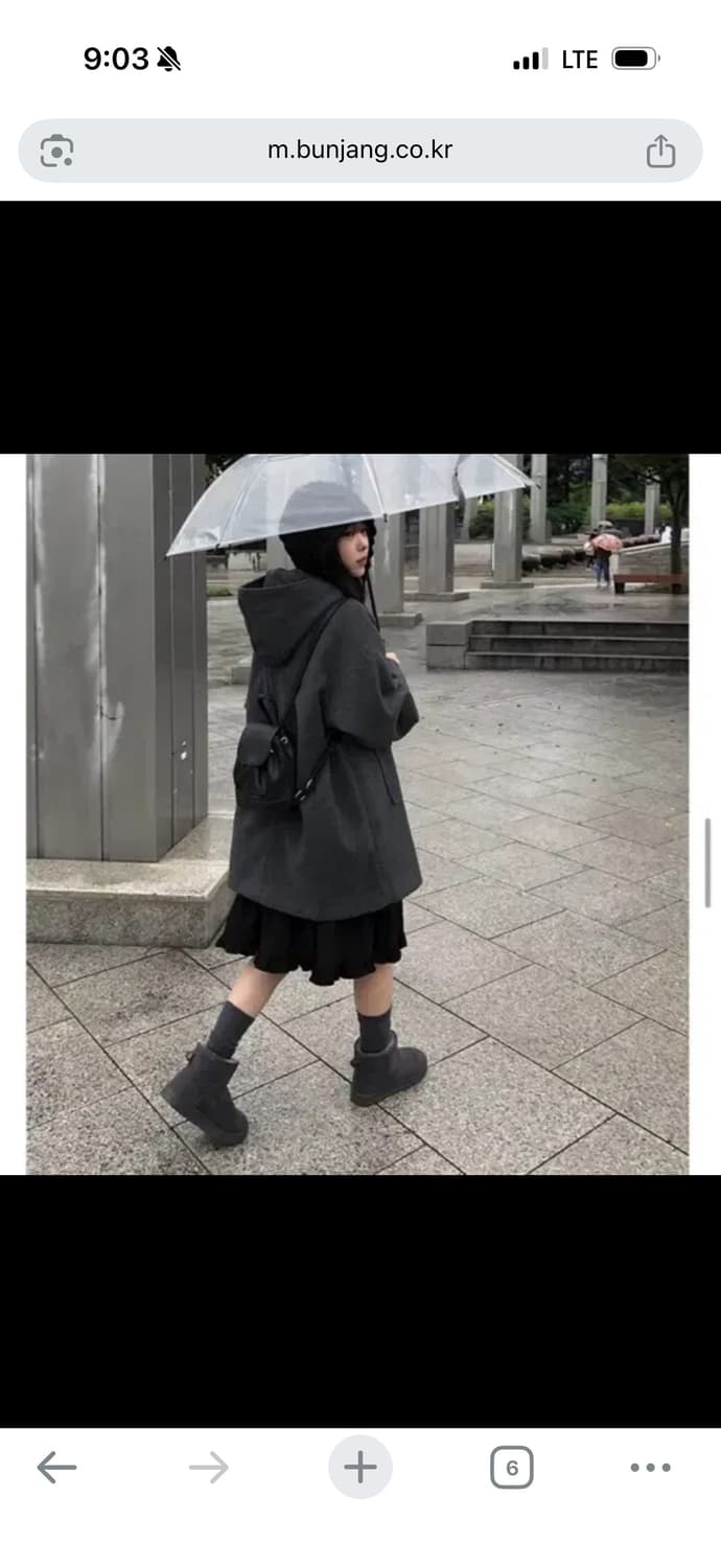 애니원모어 메빈 하이넥 누빔 하프 후드 코트 상품이미지3