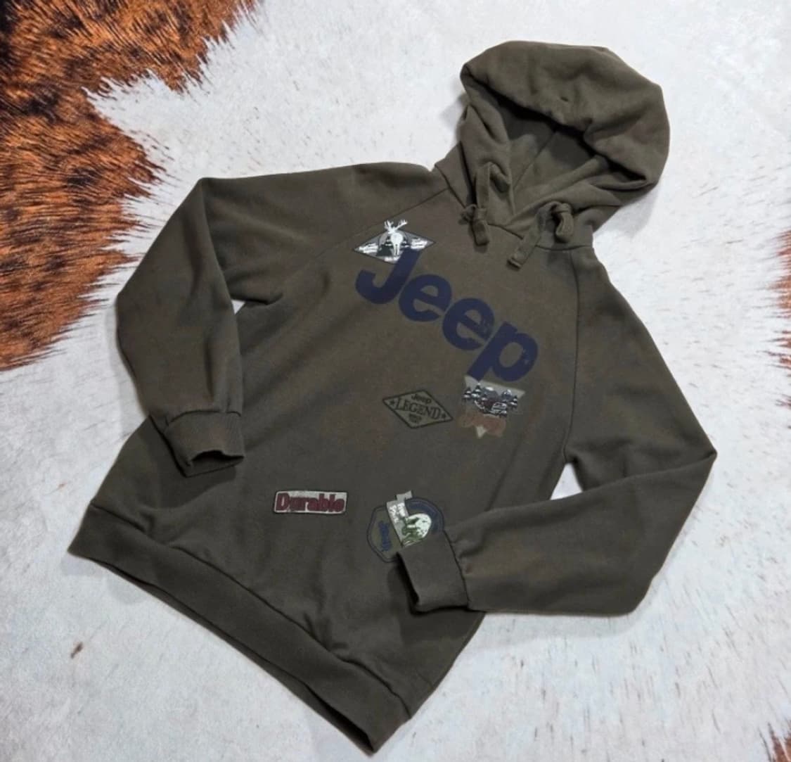 빈티지 지프 카키 후드티 상품이미지1