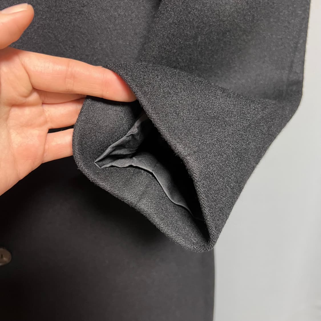 인사일런스 울캐시미어 싱글 롱 코트 블랙 L 상품이미지4