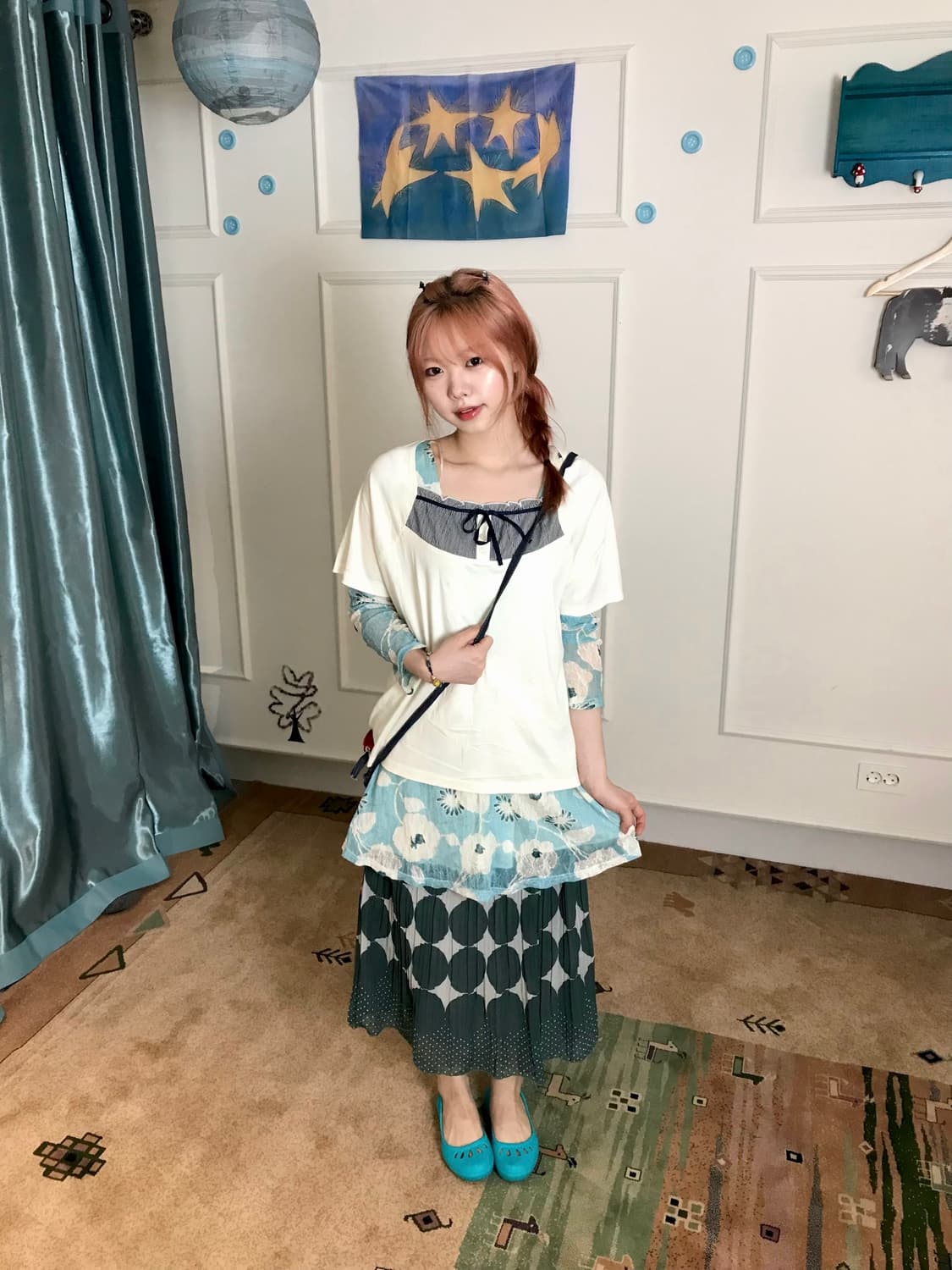 시원한 블루 컬러감이 돋보이는 청량한 여름 모리걸 룩🩵 상품이미지3
