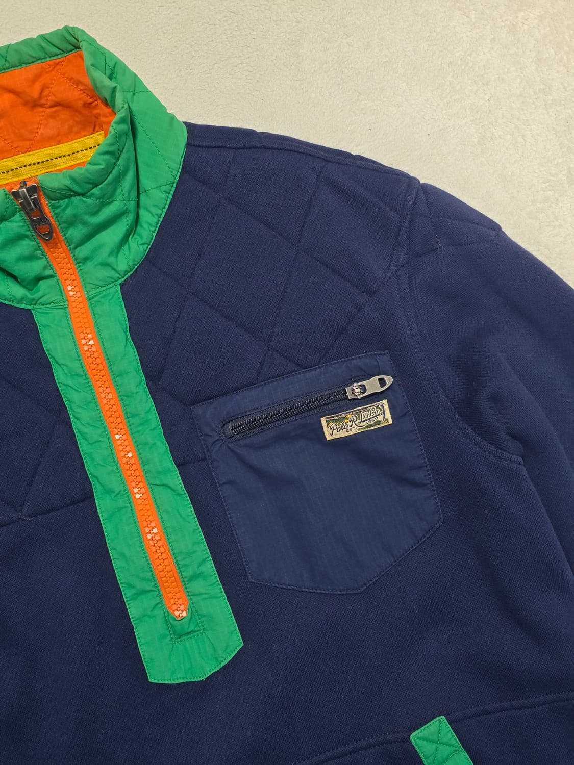 폴로랄프로렌 성조기 퀄팅 하프집업 M 상품이미지4