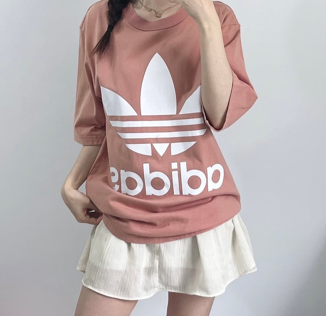 아디다스 빅로고 인디핑크 반팔 티셔츠 상품이미지2