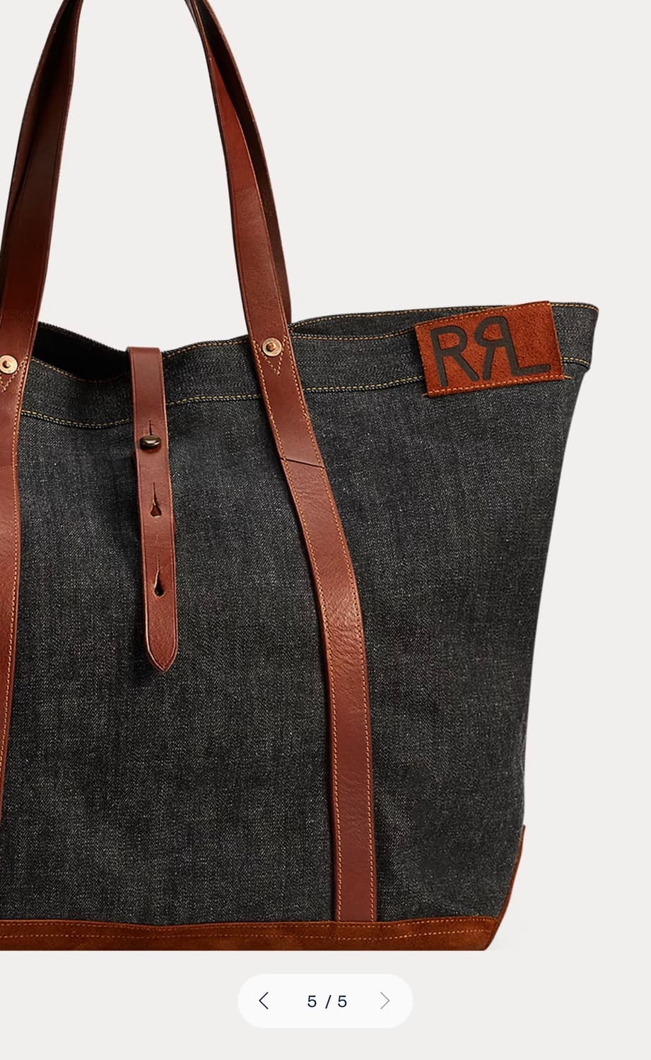 RRL 레더트림 데님 토트백 상품이미지4