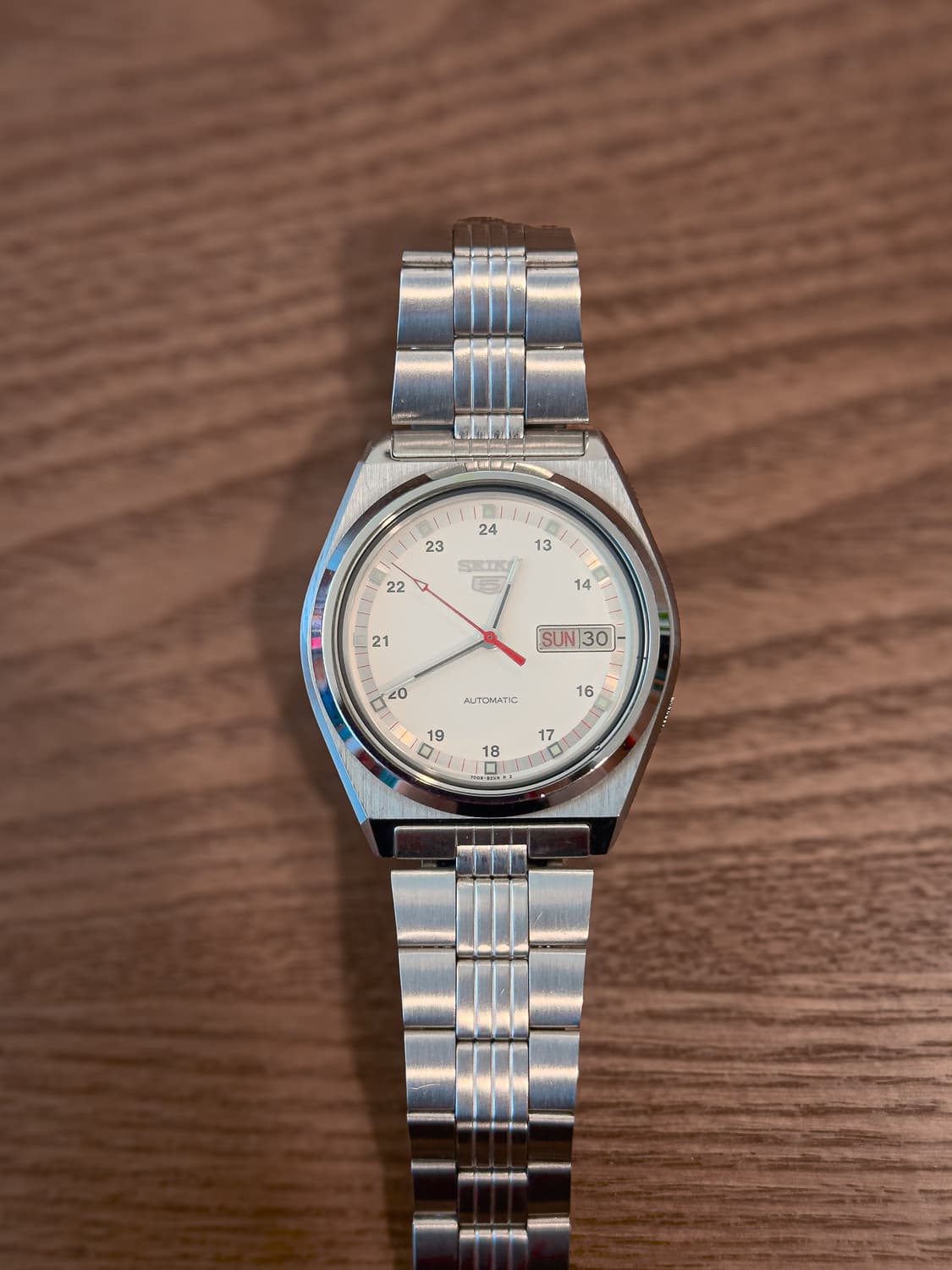 중고] 세이코 5 빈티지 오토매틱 시계 - 레드 핸즈 필드워치 밀리터리  상품이미지2