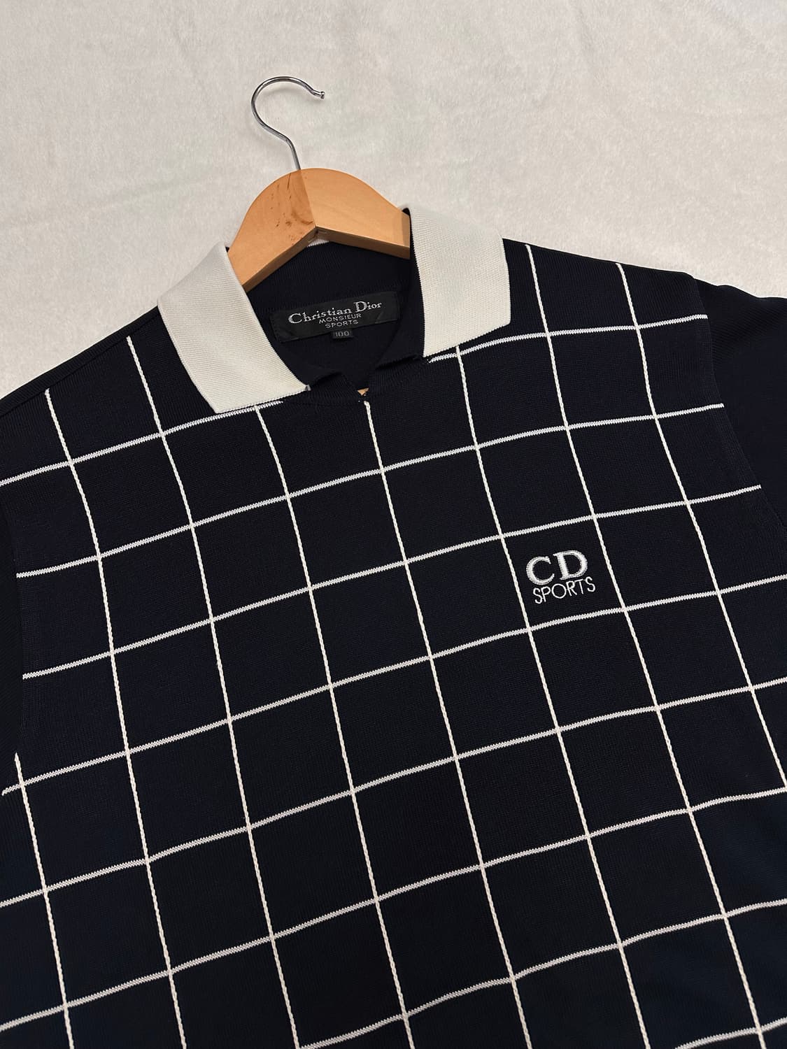 (100)90s 크리스찬 디올 반팔 니트 카라티 상품이미지2