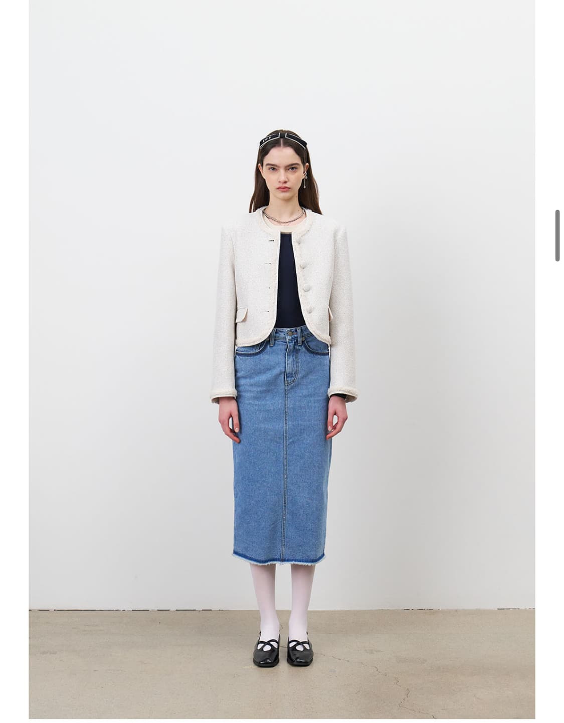 마론에디션 24 스프링 화이트 코튼 트위드 자켓 상품이미지8