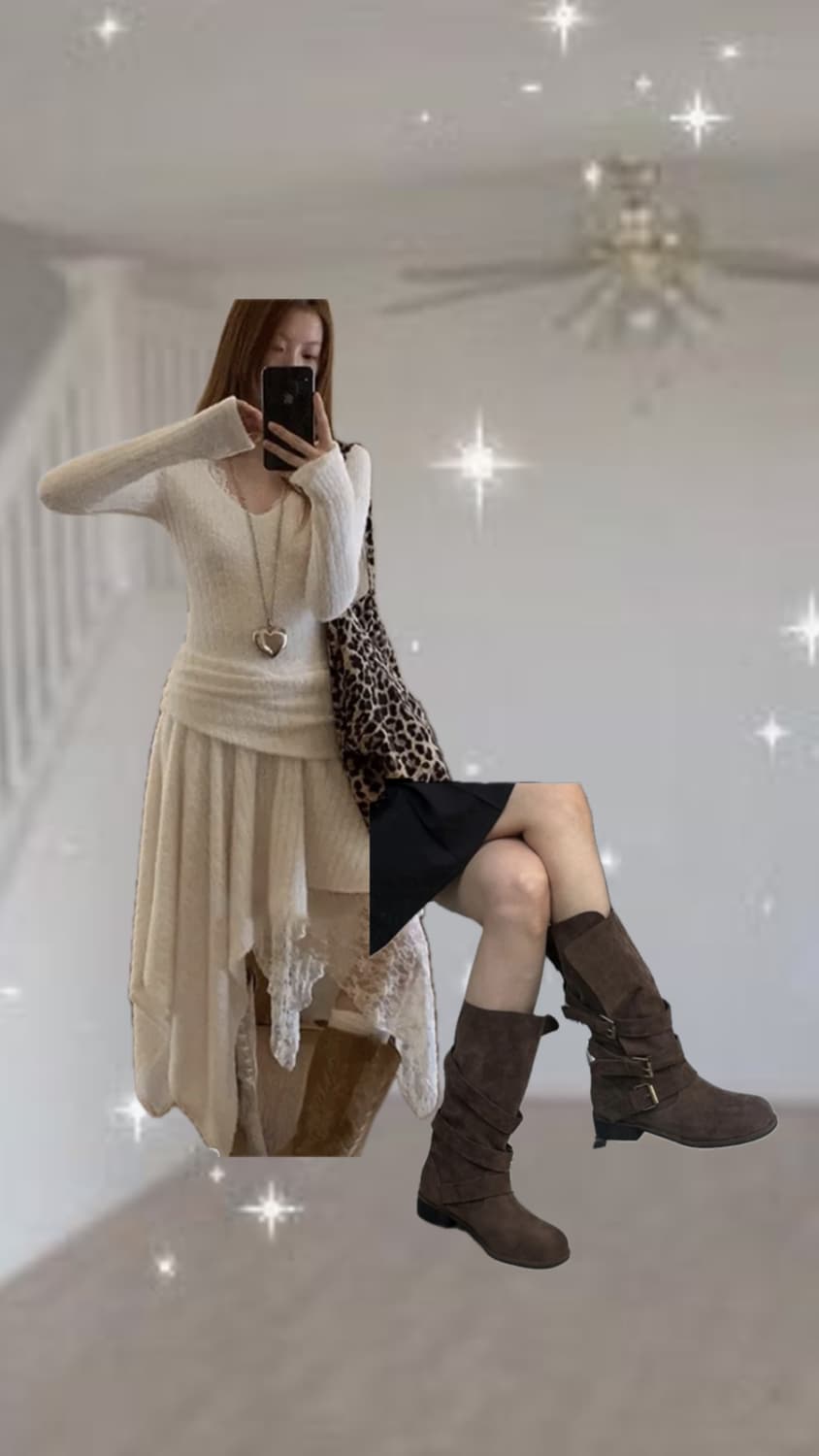 뽀용일본st레이어드 원피스 세트코디 상품이미지1