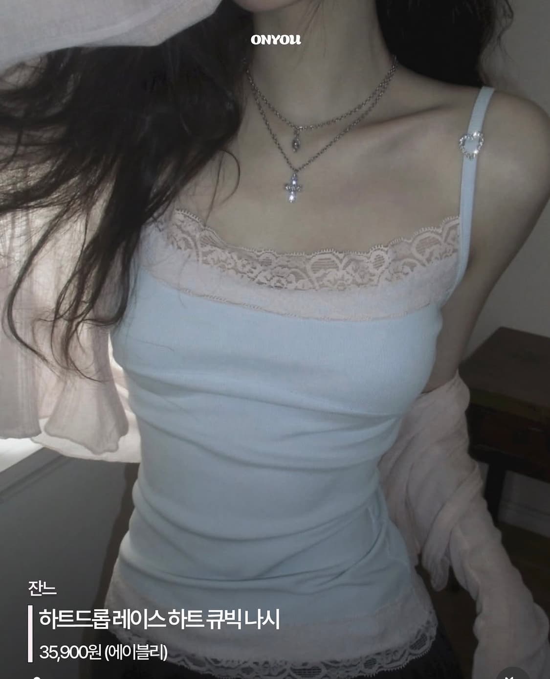 새상품) 잔느 하트드롭 레이스 하트 큐빅나시 상품이미지3