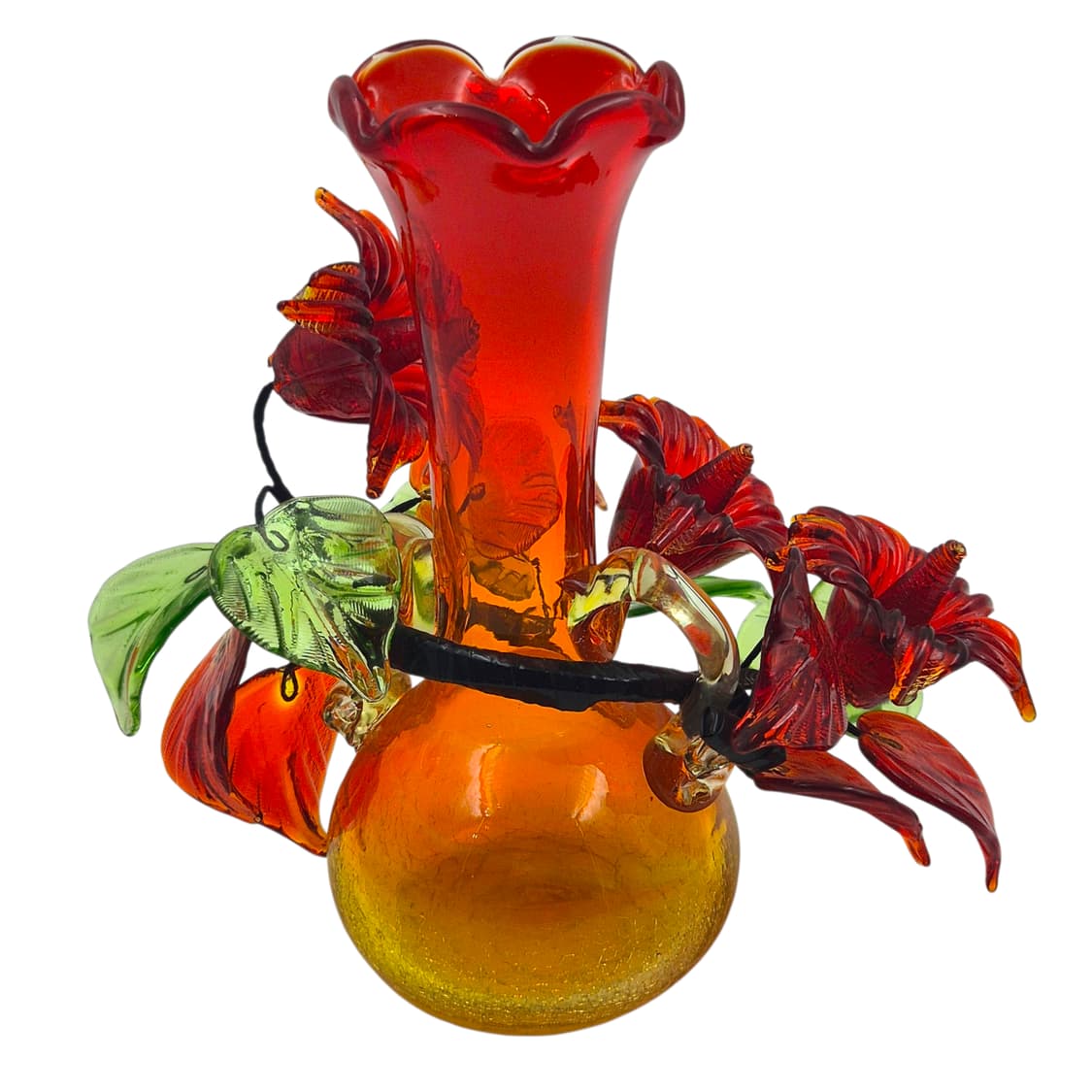 80s 류큐 선셋 크랙 꽃병&유리 송이 세트 상품이미지8