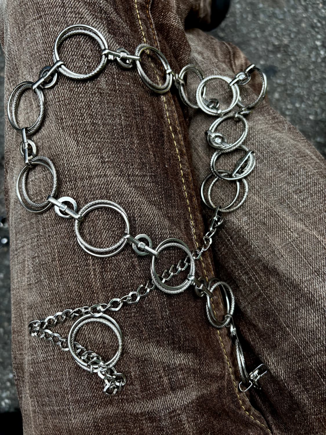 “Vintage” Y2K Mood Cubic Detail Chain Be 상품이미지1