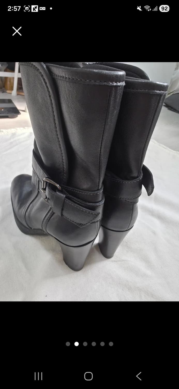 타이틀: Tod’s 토즈 블랙 소가죽 버클 부츠 36 (굽 8cm) 상품이미지2