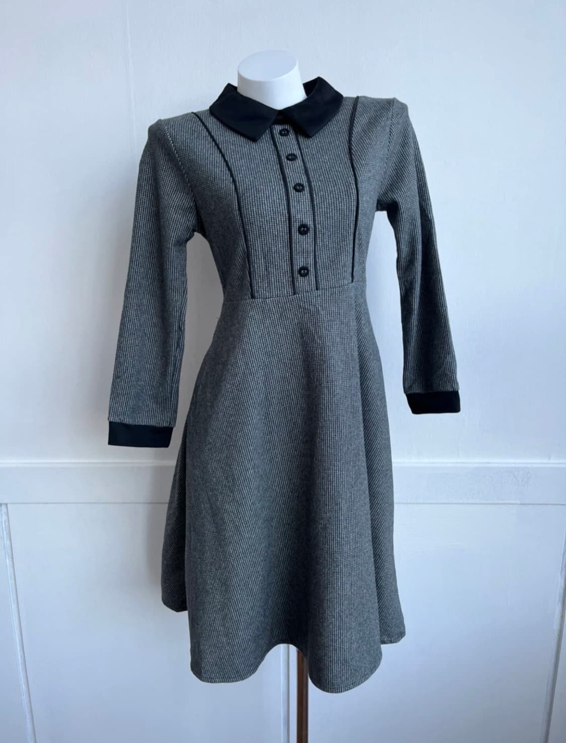 *SALE) 그레이 카라 모직 원피스 상품이미지1