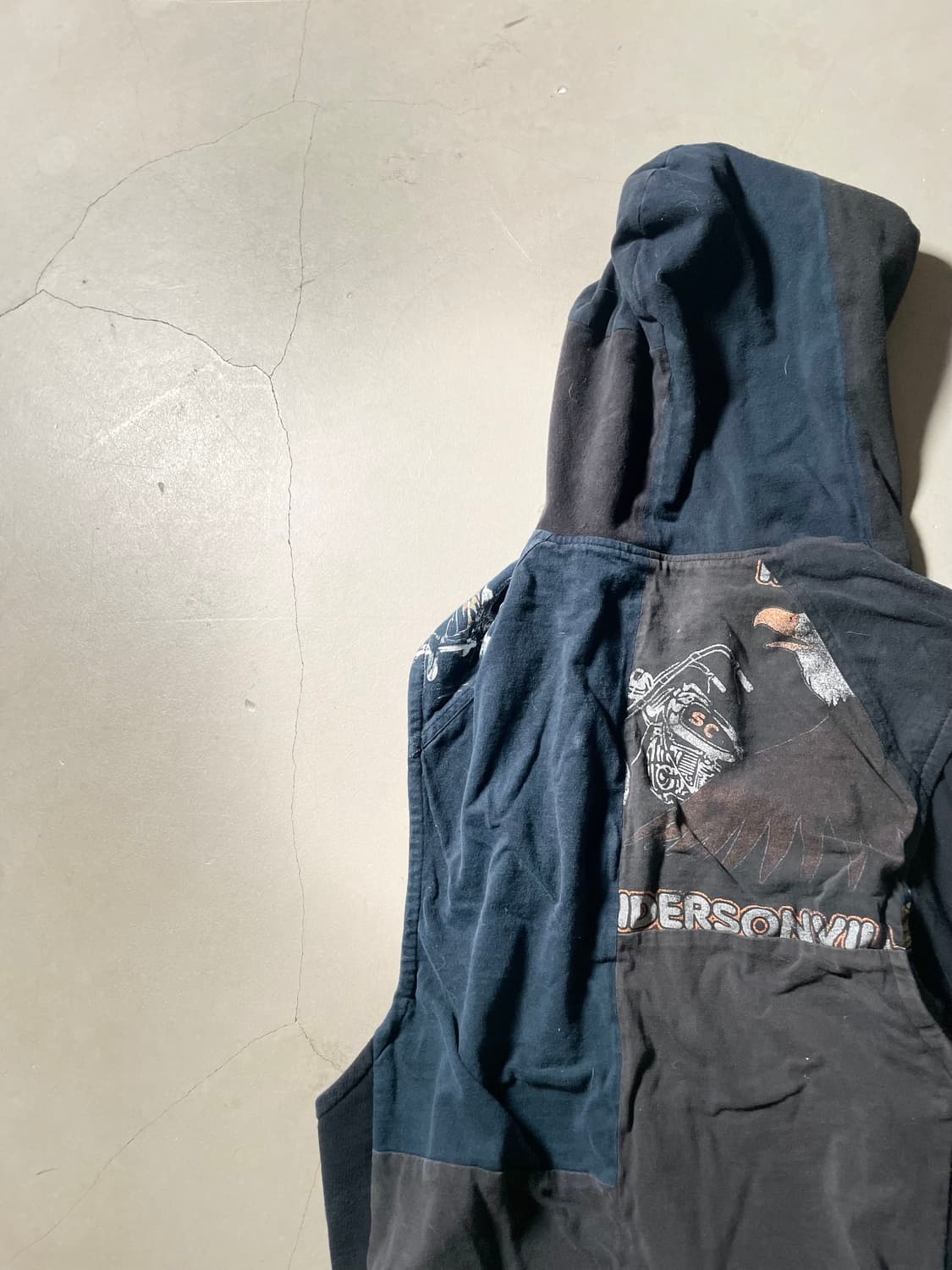 AKM Patchwork Zip-Up Hooded Vest 상품이미지6