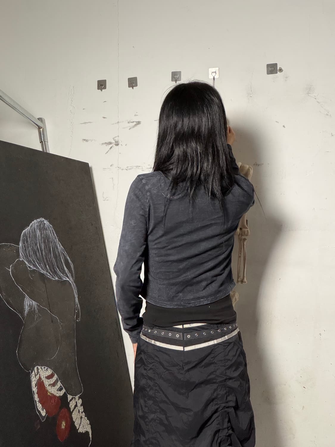 버카루 y2k 프린팅 크롭 롱슬리브 긴팔티 xs 상품이미지6