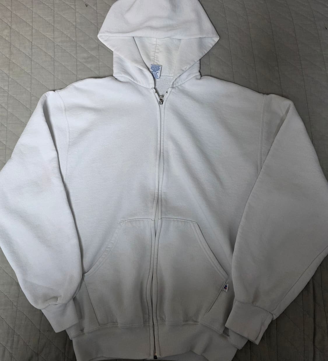 [M] 90s 러셀 애슬레틱 후드집업 화이트 상품이미지1