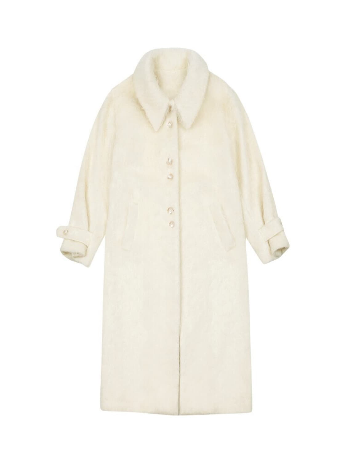 새상품 ) 마가린핑거스 헤어리 울 롱코트 (아이보리) 상품이미지5