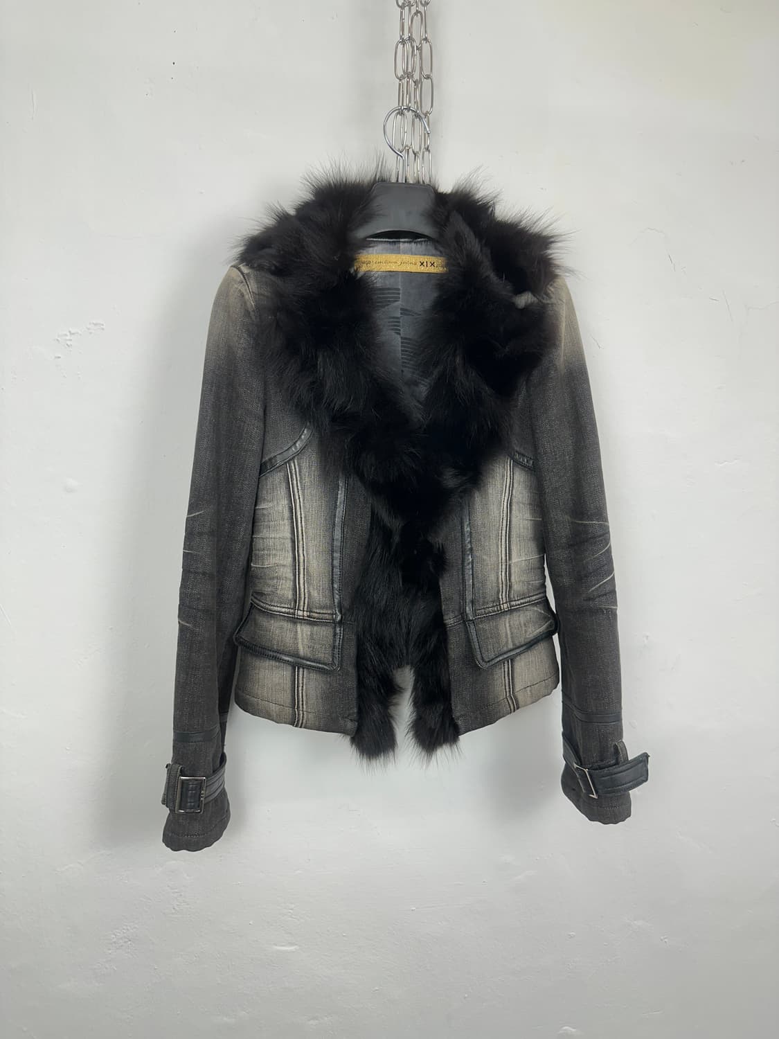 Washed cotton fox fur trimming jacket 상품이미지4