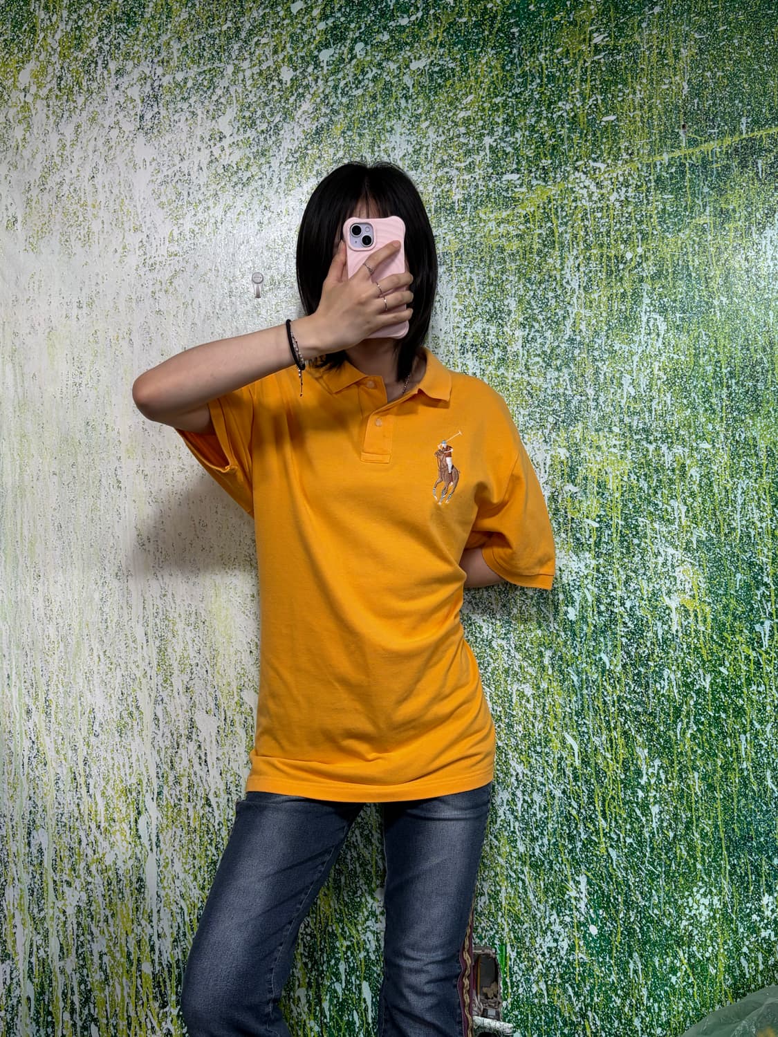 폴로 멀티 빅포니 치프키프 옐로우 오렌지 반팔 카라 티셔츠 XL 상품이미지2