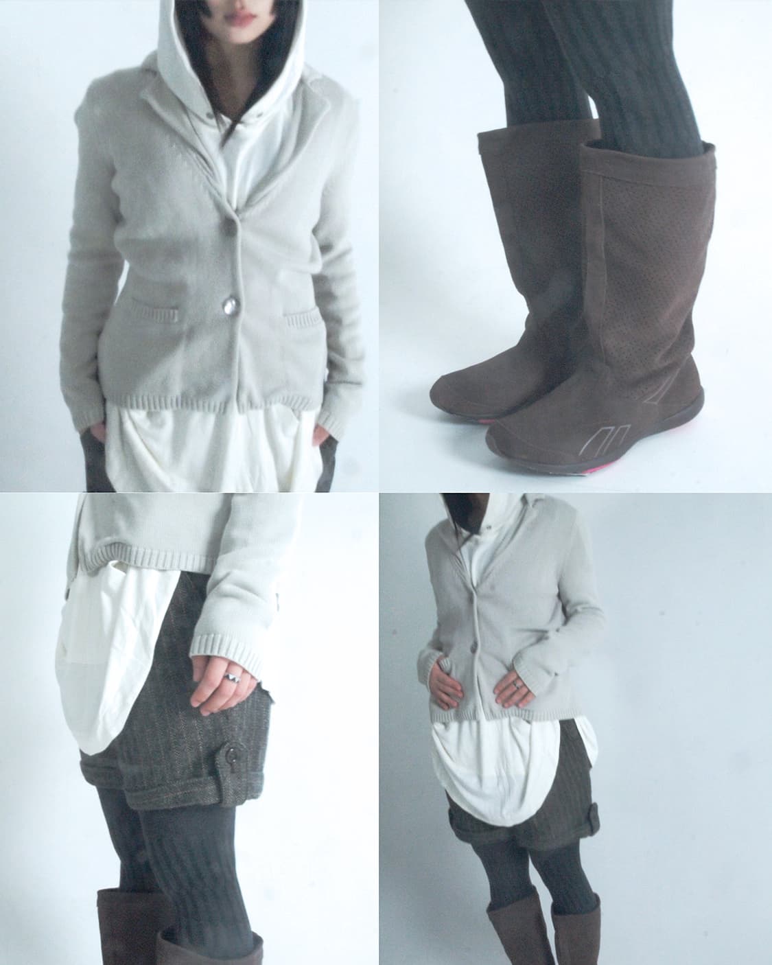 Wool check roll-up half pants 상품이미지5