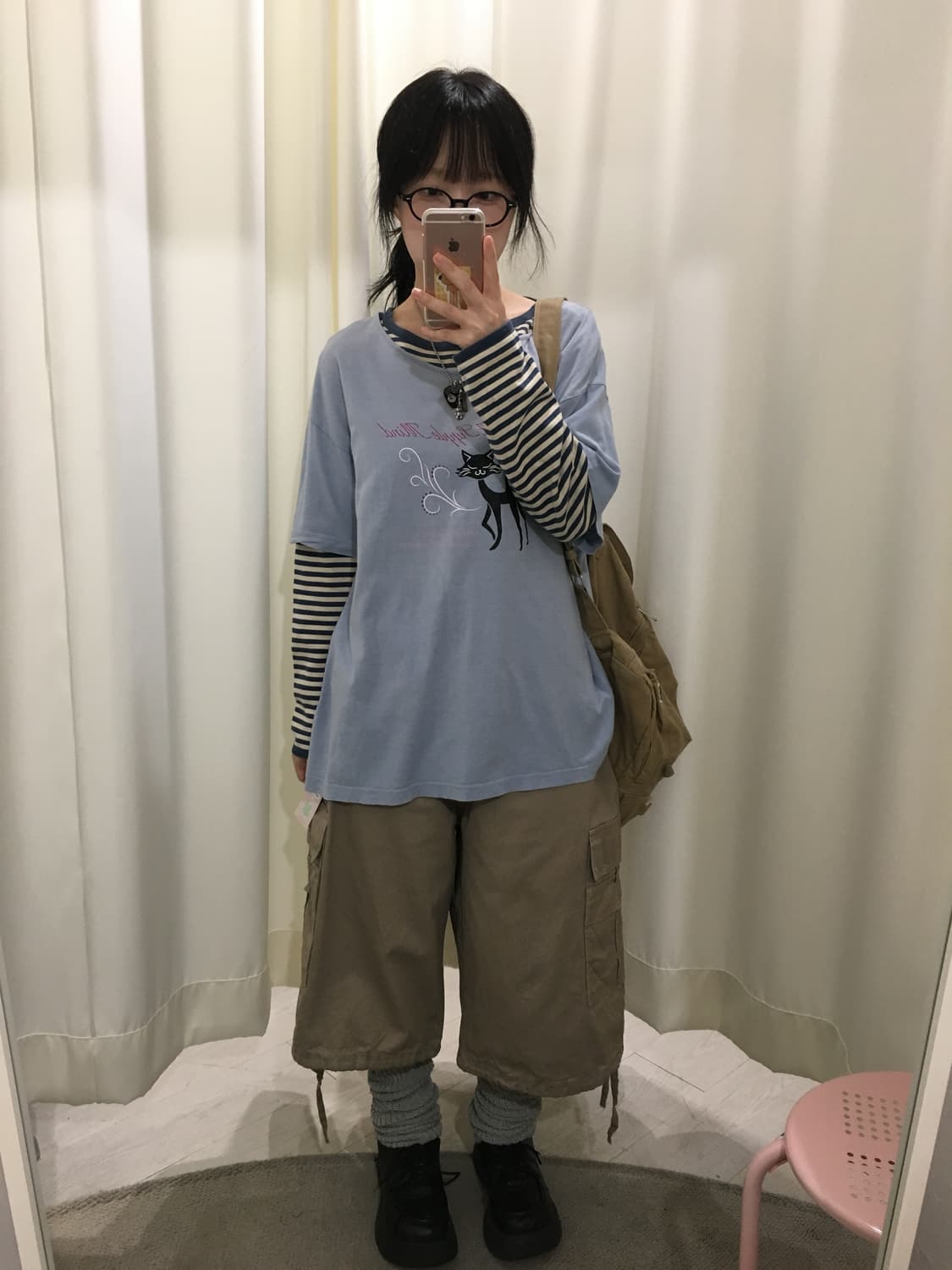 모리 하구미 네코 상의 레이어드 긴팔 세트  상품이미지5