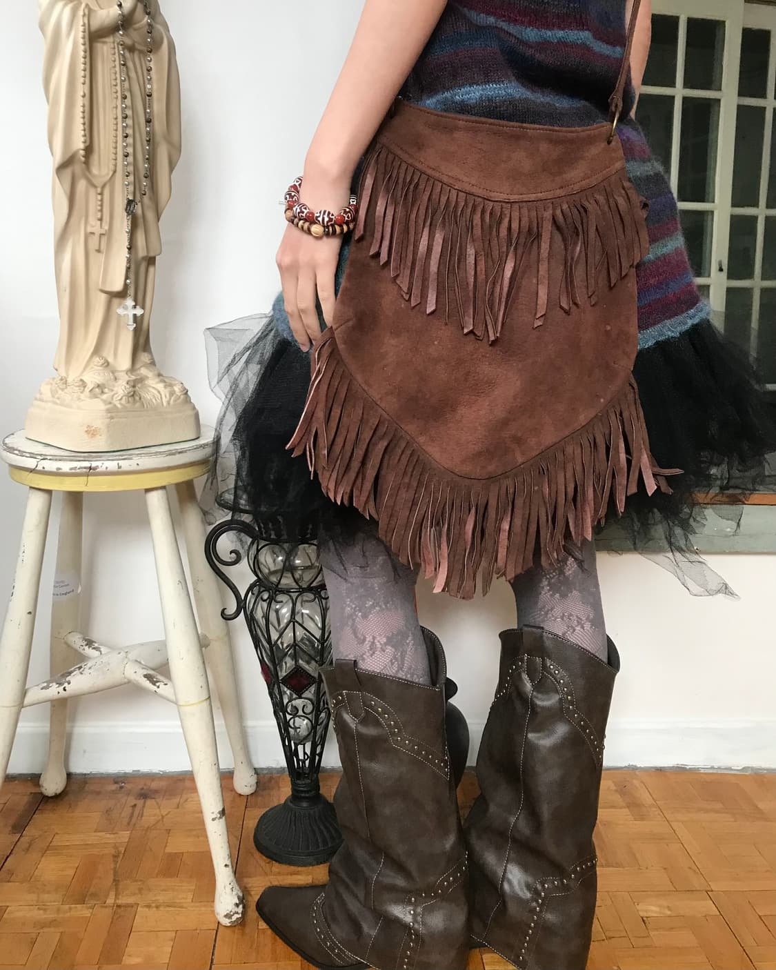 vintage fringe brown bag 상품이미지3