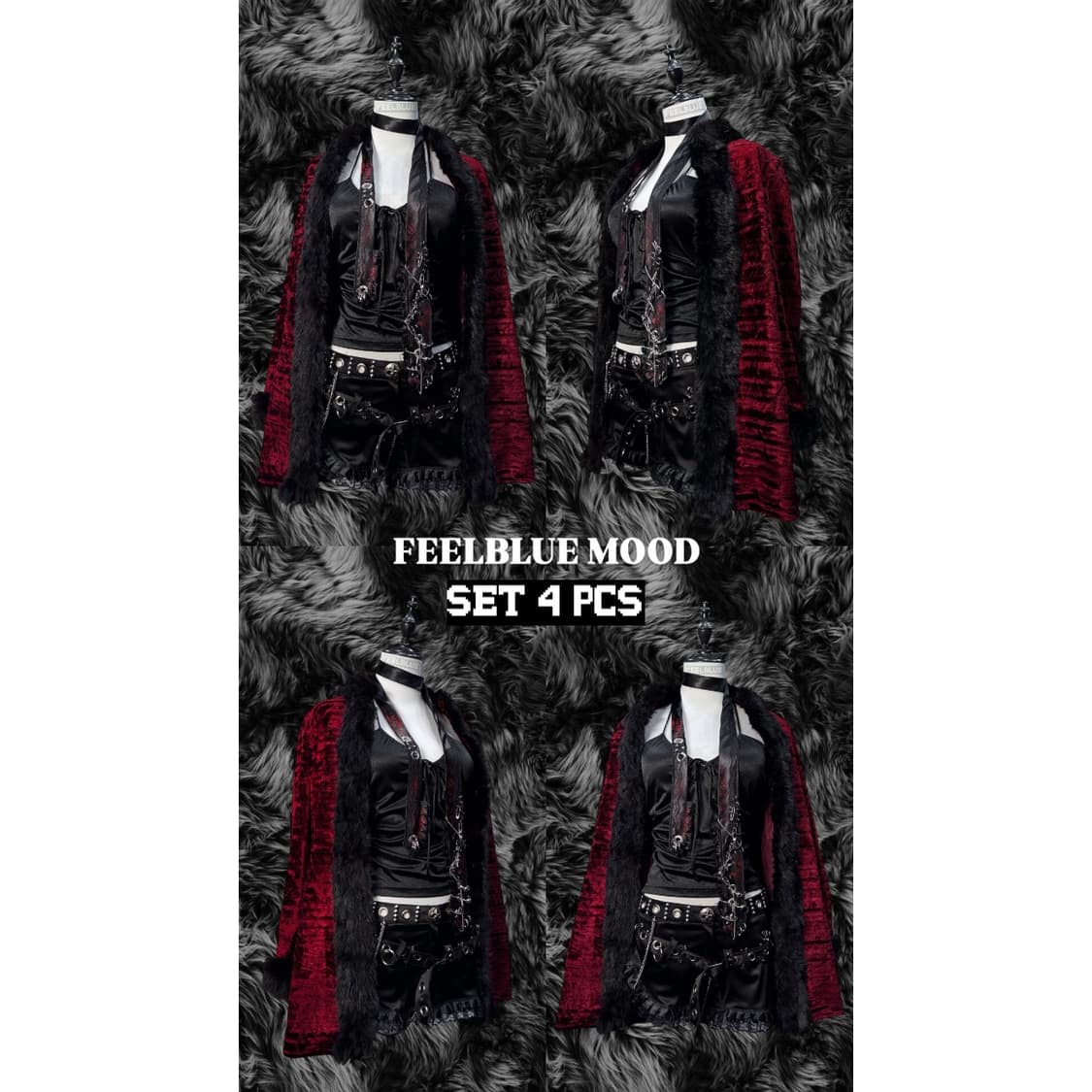 Genuine Rabbit Fur Trim Velvet Coat 상품이미지9