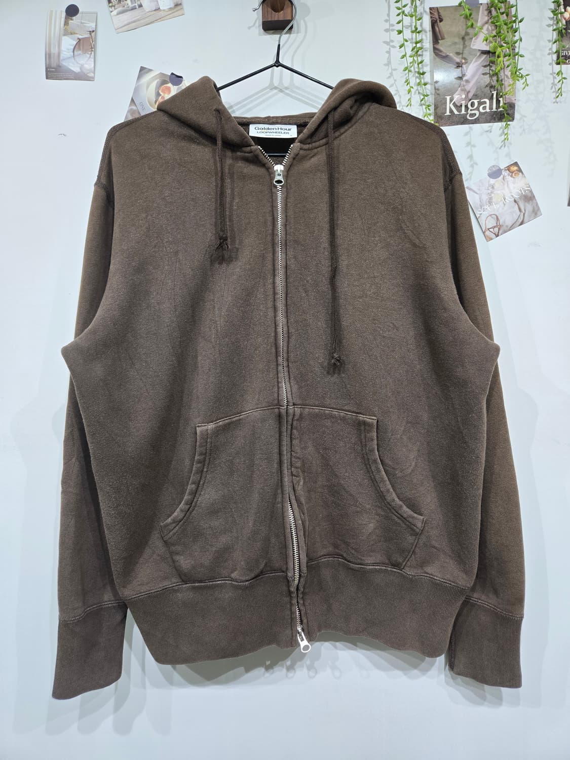 루프 휠러 브라운 후드 집업 오버핏 Free 상품이미지3