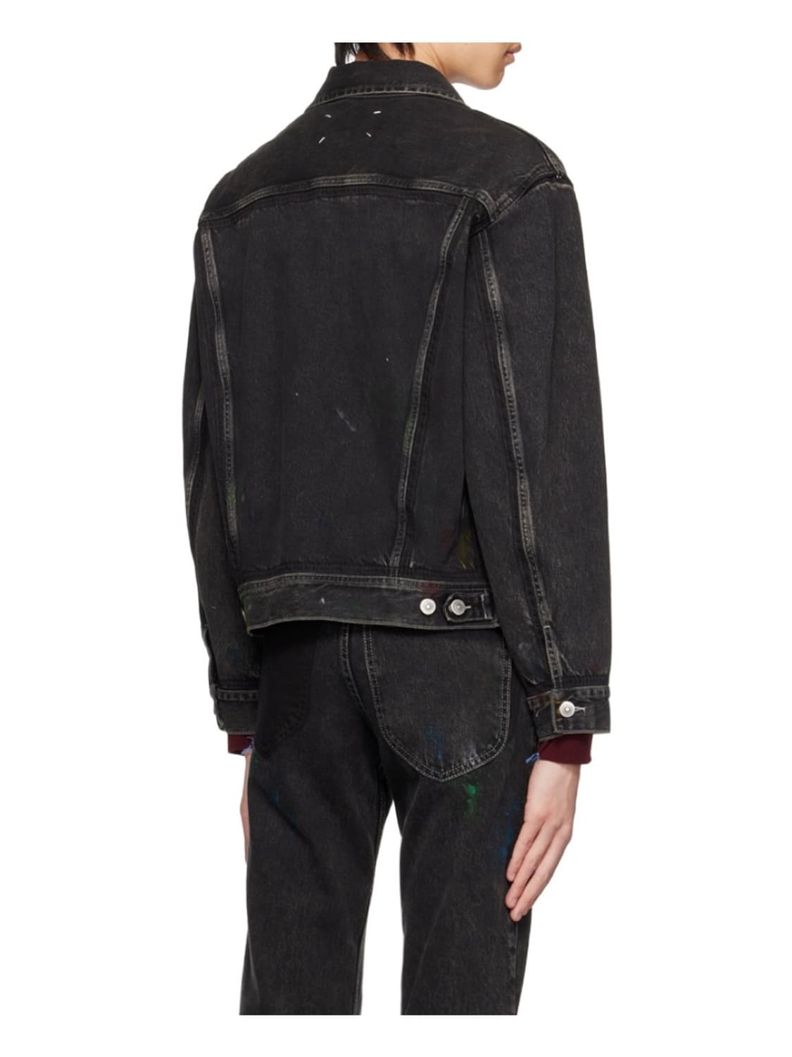 마르지엘라 백스티치 블랙 페이팅 워싱 데님 자켓 아카이브 청자켓 상품이미지6