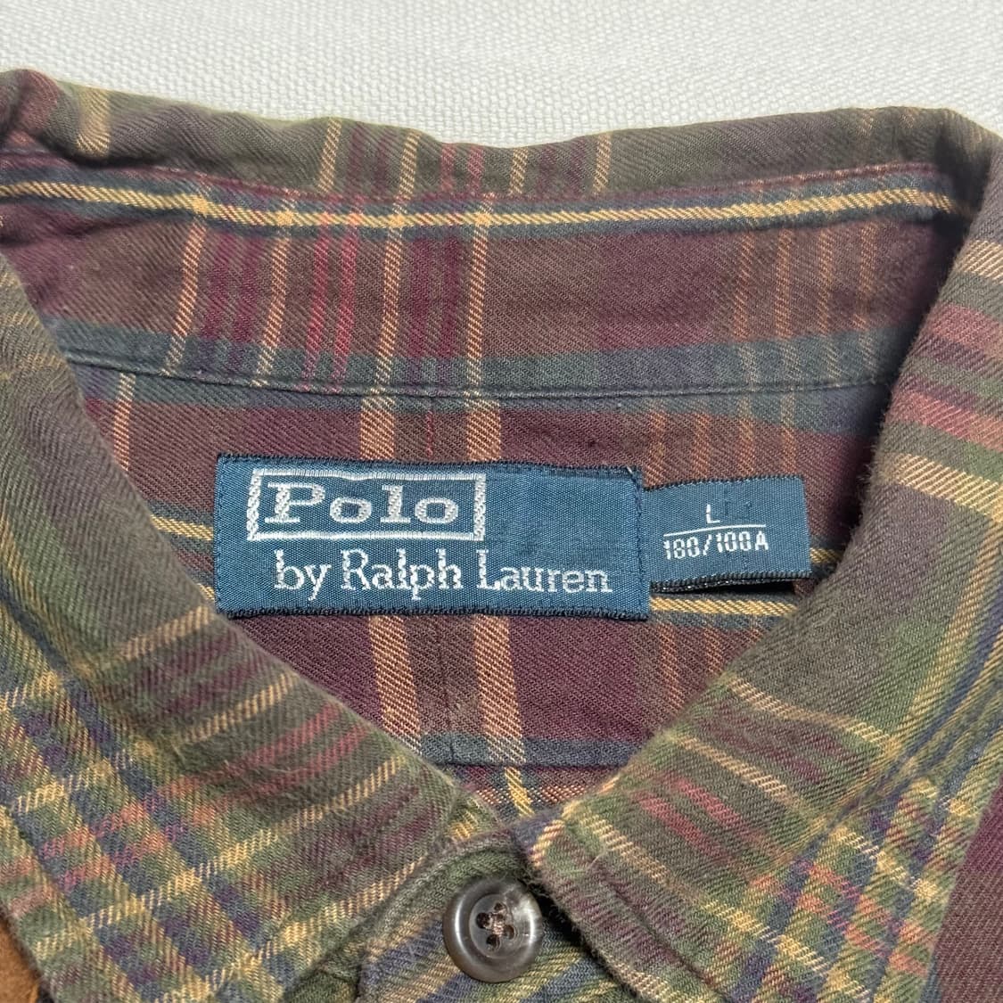 L 폴로랄프로렌 스웨이드 패치 체크 헌팅 셔츠 상품이미지4