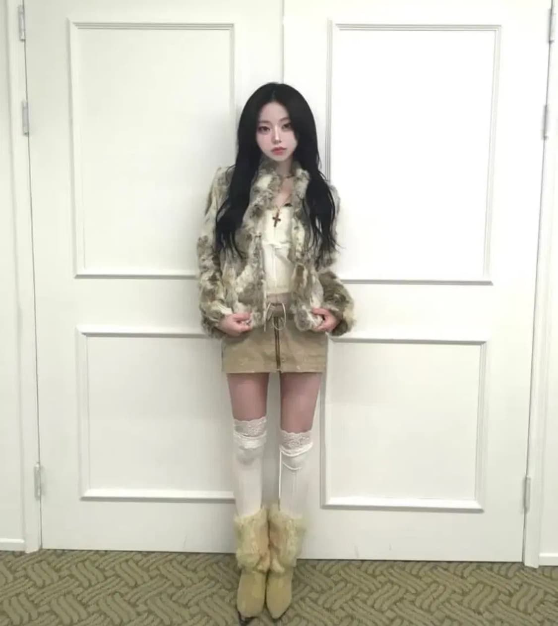 페어리 그런지 빈티지 믹스 퍼자켓 파우닝 샵오공이 데스라이즈 레이어룸 상품이미지2