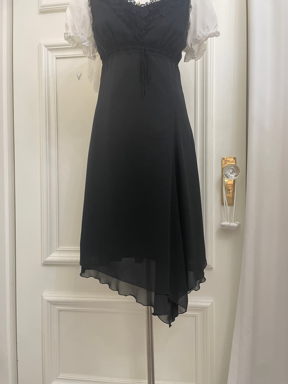 white collar lovely blouse&black lace ru 상품이미지6