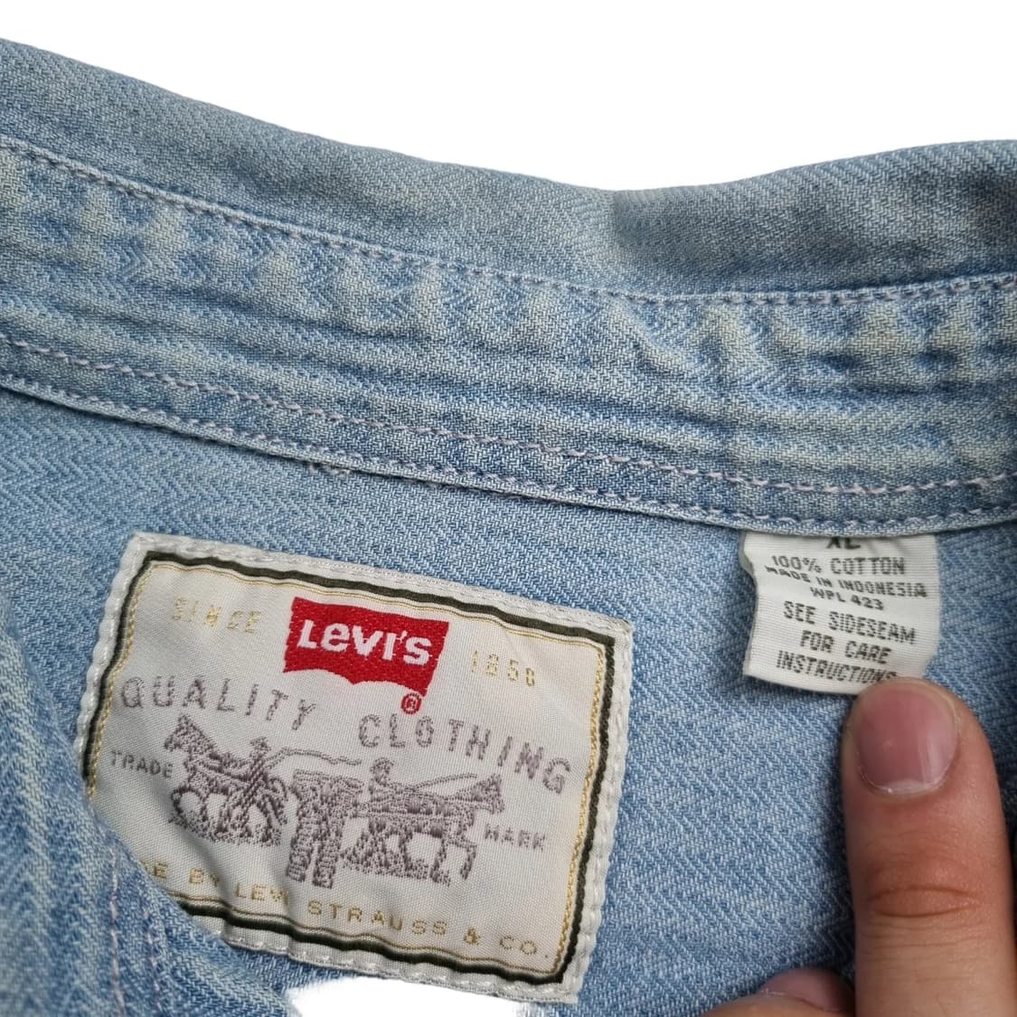 리바이스 HBT 풀오버 데님셔츠 XL 상품이미지4