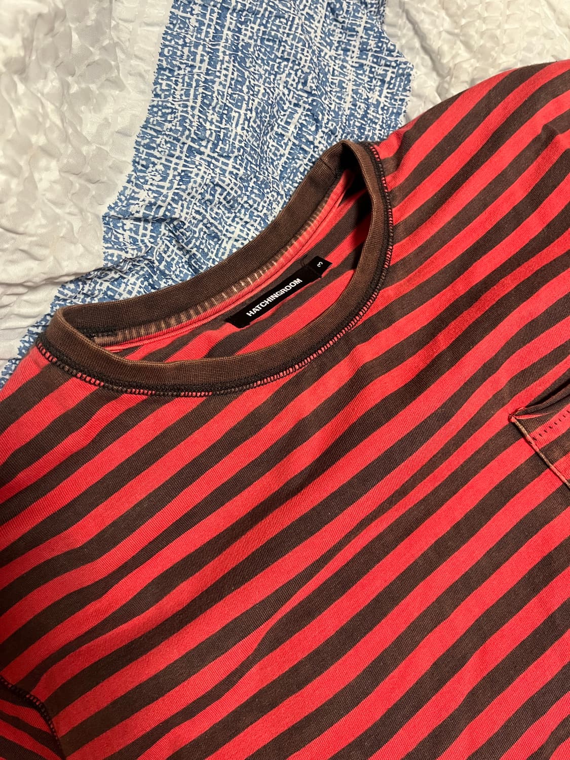 해칭룸 Stripe Pocket Tee Red 3사이즈 상품이미지5